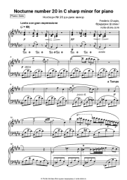 Ноты, аккорды Фридерик Шопен - Ноктюрн № 20 до-диез минор, B.49