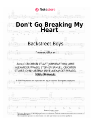Ноты, аккорды Backstreet Boys - Don't Go Breaking My Heart