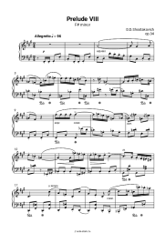 Ноты, аккорды Дмитрий Шостакович - Прелюдия Фа-диез минор, op.34 №8