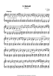 Ноты, аккорды Эдвард Григ - Лирические пьесы, op.47. №3 Melody