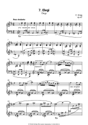 Ноты, аккорды Эдвард Григ - Лирические пьесы, op.47. №7 Elegy