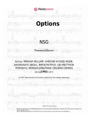Ноты, аккорды NSG, Tion Wayne - Options