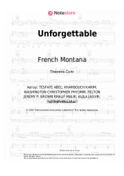Ноты, аккорды French Montana, Swae Lee - Unforgettable