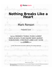 Ноты, аккорды Mark Ronson, Miley Cyrus - Nothing Breaks Like a Heart