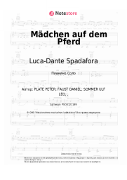 Ноты, аккорды Luca-Dante Spadafora, Niklas Dee, Octavian, Peter Plate, Ulf Leo Sommer - Mädchen auf dem Pferd