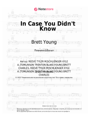 Ноты, аккорды Brett Young - In Case You Didn't Know