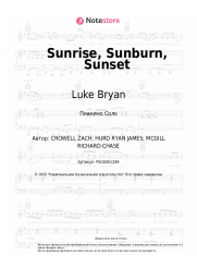 Ноты, аккорды Luke Bryan - Sunrise, Sunburn, Sunset