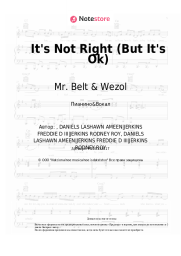 Ноты, аккорды Mr. Belt & Wezol - It's Not Right (But It's Ok)