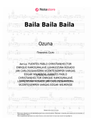 Ноты, аккорды Ozuna, Daddy Yankee, J Balvin, Farruko, Anuel AA - Baila Baila Baila