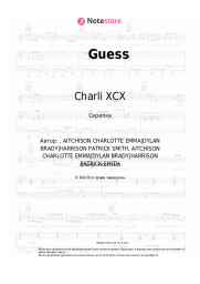 Ноты, аккорды Charli XCX, Billie Eilish - Guess