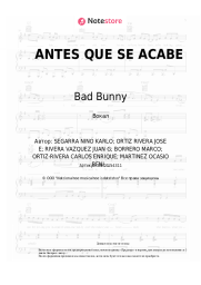 Ноты, аккорды Bad Bunny - ANTES QUE SE ACABE