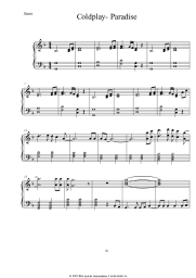 Ноты, аккорды Coldplay - Paradise
