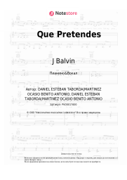 Ноты, аккорды J Balvin, Bad Bunny - Que Pretendes