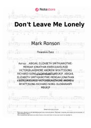 Ноты, аккорды Mark Ronson, YEBBA - Don't Leave Me Lonely