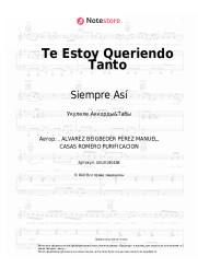 Ноты, аккорды Siempre Así - Te Estoy Queriendo Tanto