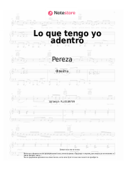 Ноты, аккорды Pereza -  Lo que tengo yo adentro