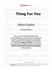 Ноты, аккорды David Guetta, Martin Solveig - Thing For You