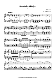 Ноты, аккорды Франц Шуберт - Piano Sonata In A, D 664, II. Andante