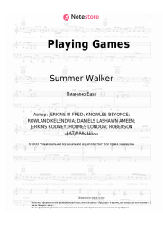 Ноты, аккорды Summer Walker, Bryson Tiller - Playing Games