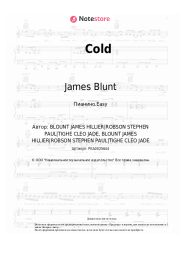 Ноты, аккорды James Blunt - Cold