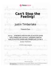 Ноты, аккорды Justin Timberlake - Can't Stop the Feeling!