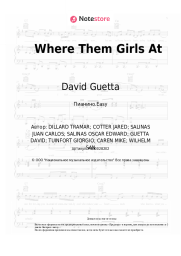 Ноты, аккорды David Guetta, Flo Rida, Nicki Minaj - Where Them Girls At