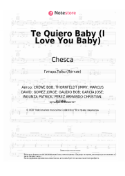 Ноты, аккорды Chesca, Pitbull, Frankie Valli - Te Quiero Baby (I Love You Baby)