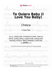 Ноты, аккорды Chesca, Pitbull, Frankie Valli - Te Quiero Baby (I Love You Baby)