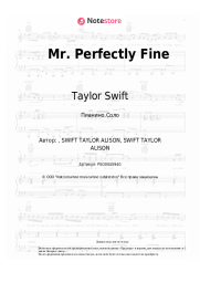 Ноты, аккорды Taylor Swift - Mr. Perfectly Fine