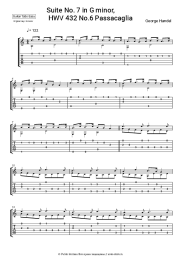 Ноты, аккорды Георг Фридрих Гендель - Сюита No. 7 соль минор, HWV 432: No.6 Пассакалия