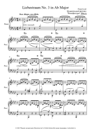 Ноты, аккорды Ференц (Франц) Лист - Грезы Любви (Liebestraum). Ноктюрн No.3 in A flat major