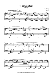 Ноты, аккорды Эдвард Григ - Лирические пьесы, op.43. №1 Butterfly