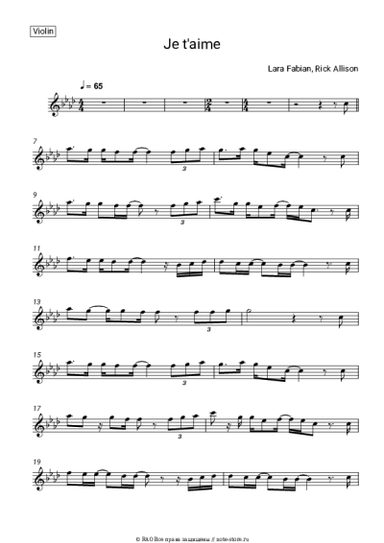 Ноты, аккорды Lara Fabian - Je t’aime