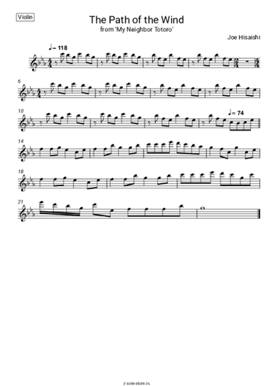 Ноты, аккорды Joe Hisaishi - The Path of the Wind (from 'My Neighbor Totoro')