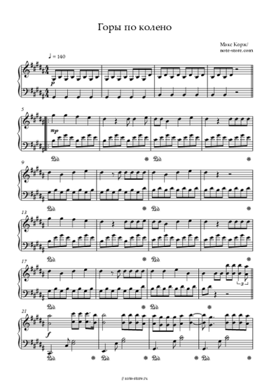 Ноты, аккорды Макс Корж - Горы по колено