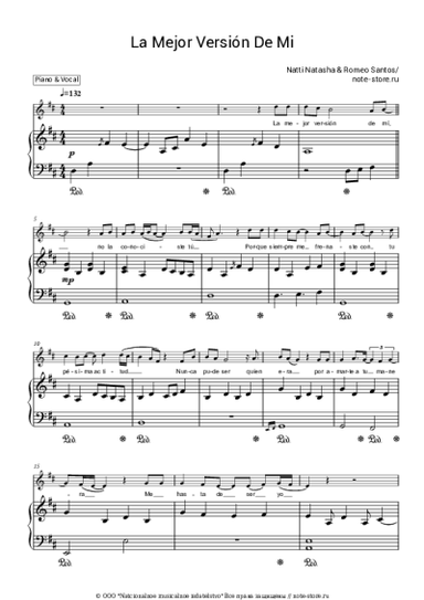 Ноты, аккорды Natti Natasha, Romeo Santos - La Mejor Versión De Mi
