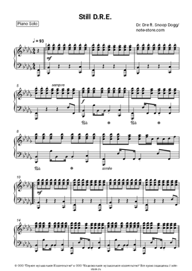 Ноты, аккорды Dr. Dre, Snoop Dogg - Still D.R.E.
