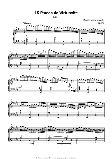 undefined Мориц Мошковский - 15 виртуозных этюдов , Op.72: No.1 Vivace