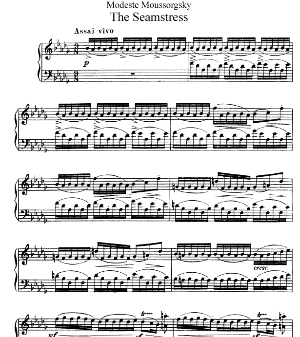 Ноты Модест Мусоргский - Скерцо «Швея» скачать - Пианино.Соло