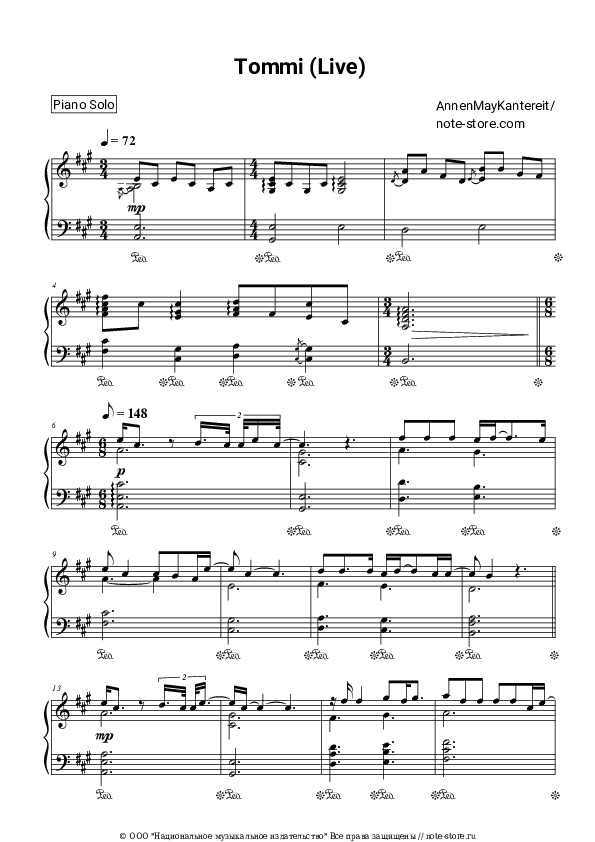 Ноты AnnenMayKantereit - Tommi скачать - Пианино.Соло