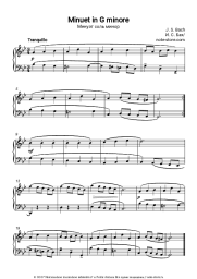 Ноты, аккорды Иоганн Себастьян Бах - Менуэт соль минор