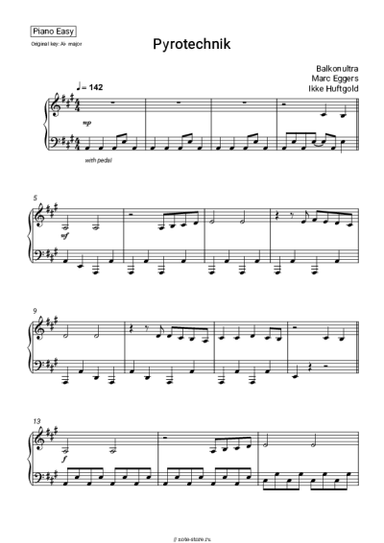 Ноты, аккорды Balkonultra, Marc Eggers, Ikke Huftgold - Pyrotechnik