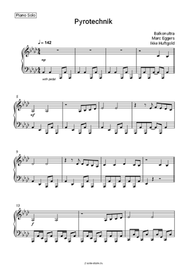 Ноты, аккорды Balkonultra, Marc Eggers, Ikke Huftgold - Pyrotechnik