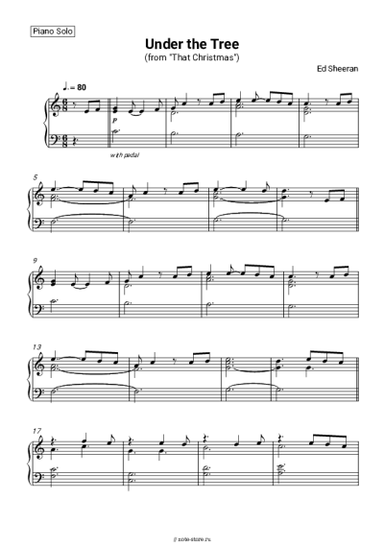 Ноты, аккорды Ed Sheeran - Under the Tree (from 'That Christmas')