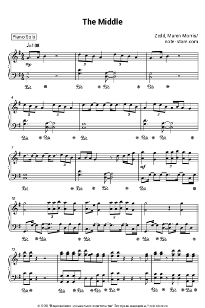 Ноты, аккорды Zedd, Maren Morris - The Middle