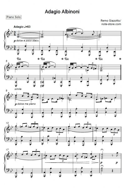 Ноты, аккорды Remo Giazotto - Адажио Альбинони