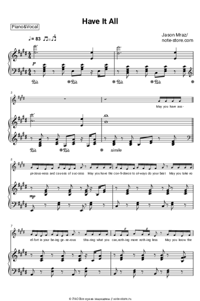 Ноты, аккорды Jason Mraz - Have It All