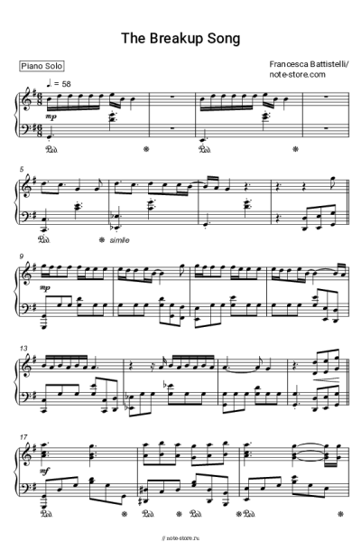 Ноты, аккорды Francesca Battistelli - The Breakup Song