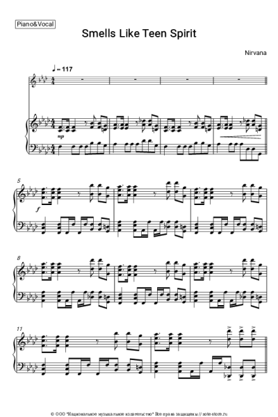 Ноты, аккорды Nirvana - Smells Like Teen Spirit