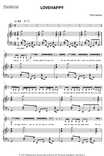Ноты, аккорды Beyonce, Jay-Z - Lovehappy